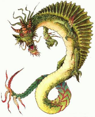 Green Chinese Dragon Tats